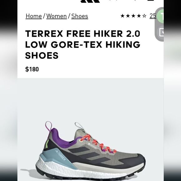 NEW Adidas Terrex Free Hiker 2.0 Sock Lined Hiking Boots Unisex size 10W 8.5 M - Picture 5 of 16